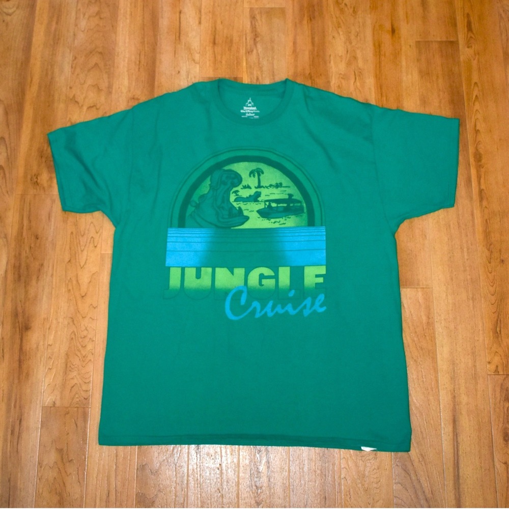 Disney Jungle Cruise T-Shirt Mens 2XL Green Excellent Graphic Tee Hanes Cotton